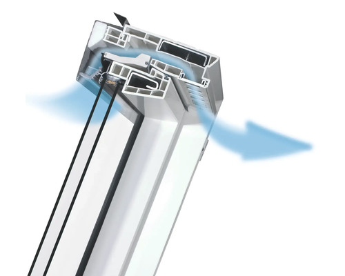 Rez strešným oknom s ventilačným systémom