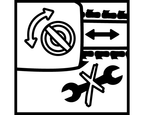 Symbol pre otáčanie nie je povolený, dodržujte vzdialenosť a nevykonávajte opravy