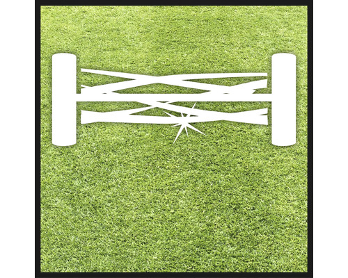 Symbol poškodeného plota na trávniku