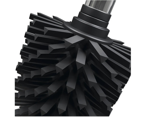 Detailný záber čiernej WC kefy.