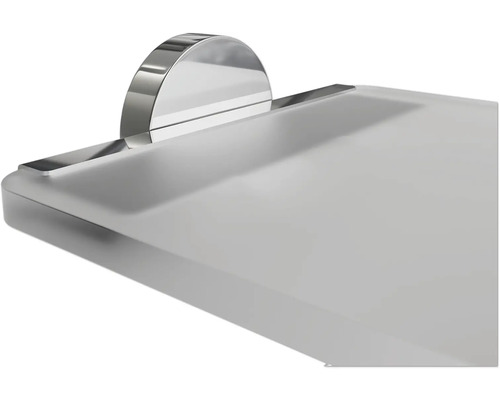 Sklenená polica s kovovým držiakom