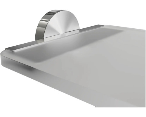 Sklenená polica s kovovým držiakom do kúpeľne alebo na toaletu