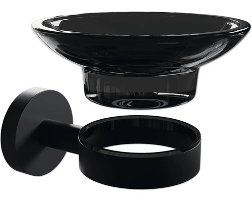 Čierna miska na mydlo na montáž na stenu