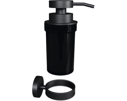Čierny dávkovač mydla na montáž na stenu