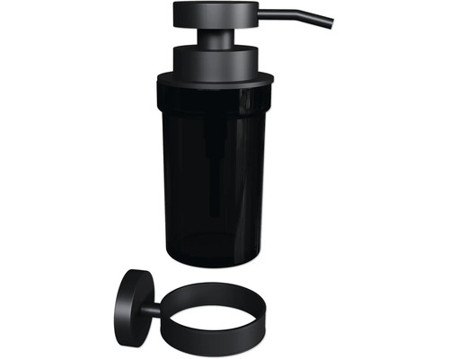 Čierny dávkovač mydla na montáž na stenu