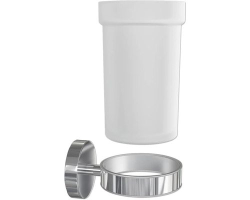 Pohár na zubné kefky s držiakom na montáž na stenu