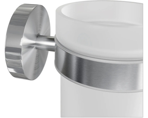 Nástenný držiak na pohár na zubné kefky z kovu a skla