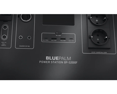 Napájacia stanica BluePalm BP-S2000F s rôznymi prípojkami