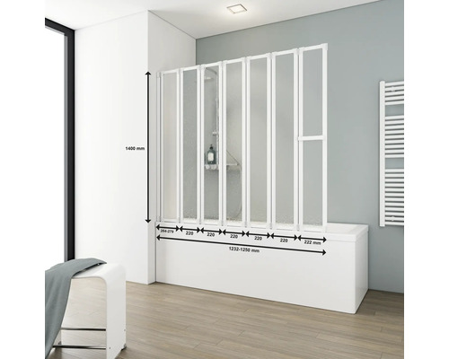 Vaňová zástena s rozmermi