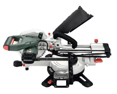 Logo spoločnosti Metabo. Pokosová píla s prachovým vakom.