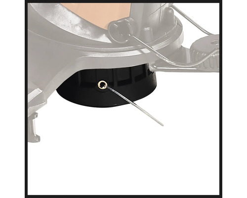 Detailný pohľad na vyžínač s vyžínacou hlavou