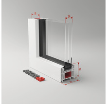 Plastové okno fixné zasklenie ARON Basic biele 800 x 400 mm (neotvárateľné)-thumb-1