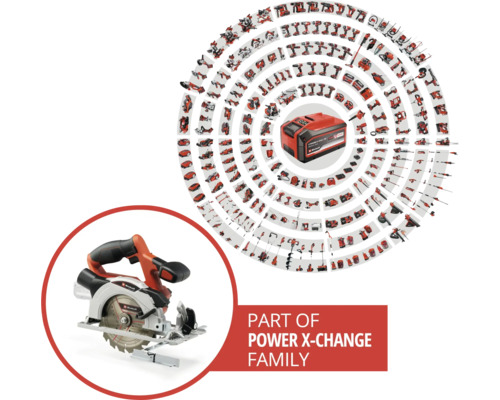 Rad Einhell Power X-Change s ručnou okružnou pílou a akumulátorom
