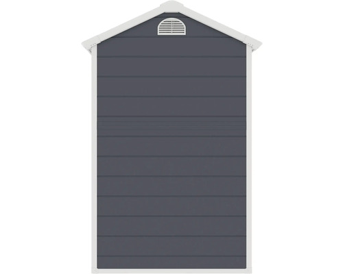 Záhradná búda s vodorovnou panelovou štruktúrou a vetracím oknom