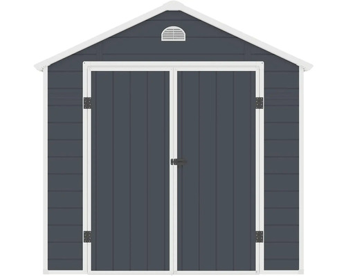 Záhradná búda s dvojkrídlovými dverami a vetracou mriežkou