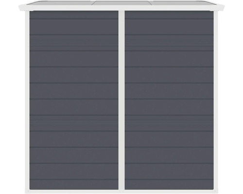 Záhradná skriňa s vodorovnou drevenou štruktúrou