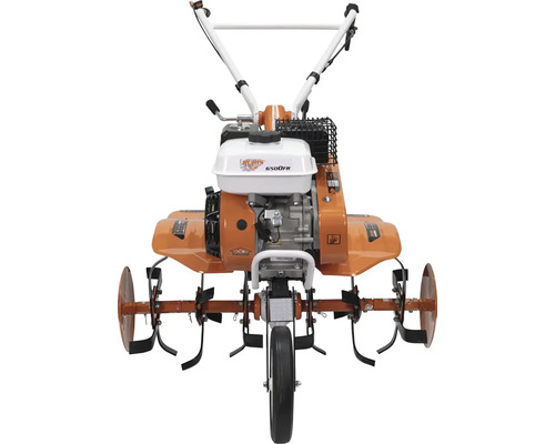 Motorový kultivátor s kolesami na záhradné úpravy