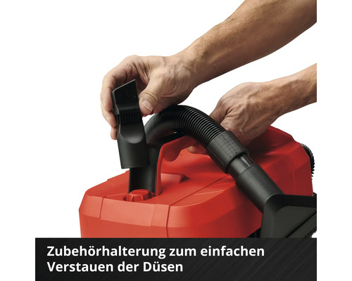 Držiak príslušenstva pre jednoduché uloženie trysiek.