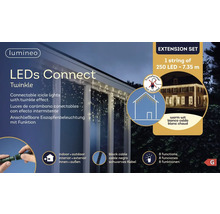 Svetelná reťaz ako cencúle s 250 LED a dĺžkou 7,35 metra pre vnútorné aj vonkajšie použitie, transformátor nie je súčasťou balenia