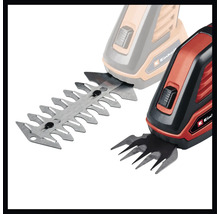 Logo spoločnosti Einhell. Nožnice na trávu a kríky s rôznymi nadstavcami.