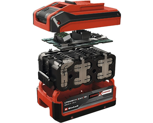 Detailný pohľad na lítium-iónovú batériu Einhell 6,0 Ah 18 V Power X-Change