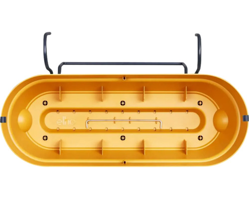 Žltý balkónový kvetináč so závesným systémom pre vonkajšie použitie