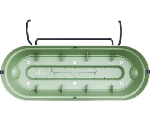 Zelený kvetináč s držiakom na balkón