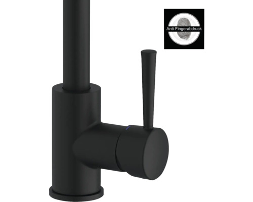 Čierna vodovodná batéria s povrchovou úpravou proti odtlačkom prstov