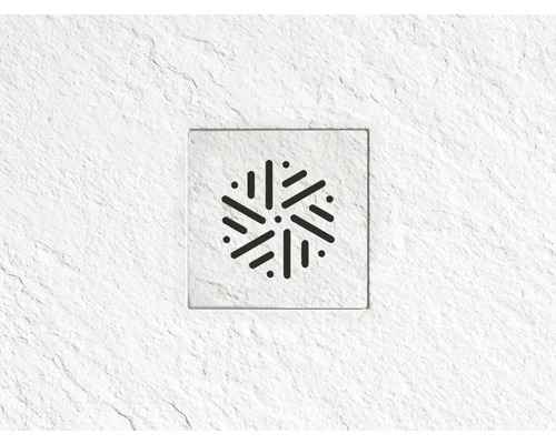 Štvorcový sprchový žľab s grafickým vzorom