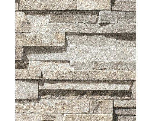 Detail steny s tapetou so vzorom kameňa