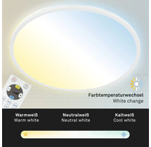 Okrúhle LED stropné svietidlo s diaľkovým ovládaním na reguláciu teploty farieb