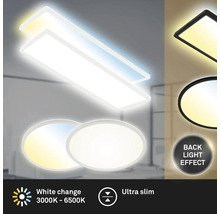 LED stropné svietidlo s nastaviteľnou teplotou chromatickosti a podsvietením