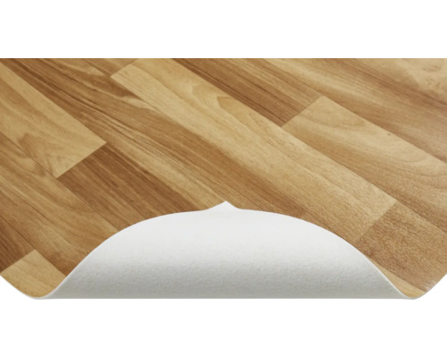 Vinylová podlaha so vzhľadom dreva a bielou zadnou stranou