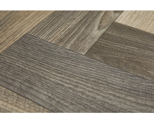 Detail vinylovej podlahy vo vzore rybej kosti