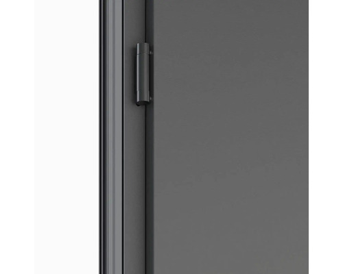 Detail dverí s dverovým závesom