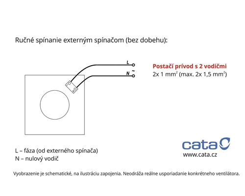 Schéma zapojenia pre externé spínacie ovládanie