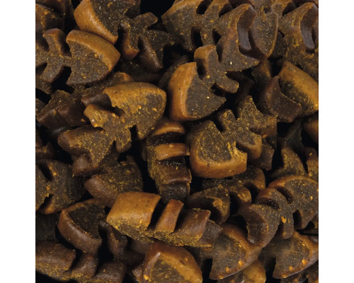 Detailný záber krmiva pre ryby v tvare ryby