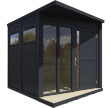 Drevený záhradný domček Bertilo Concept Office antracit 234x225 cm