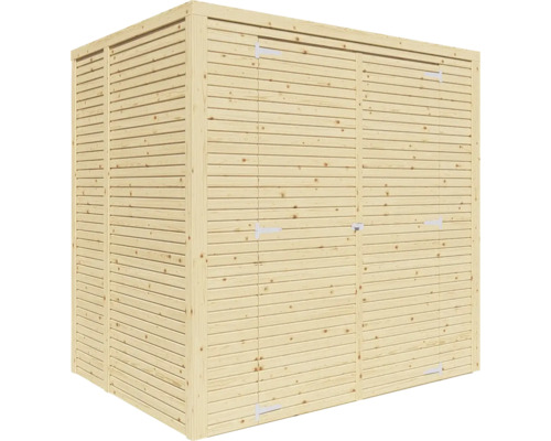 Záhradná skriňa z dreva s dvojkrídlovými dverami