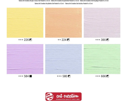 Sada akrylových farieb Talens Art Creation Pastel, šesť odtieňov