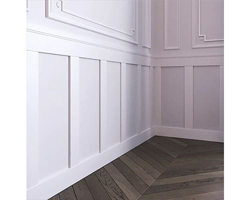 Stenové panely s drevenou podlahou so vzorom rybej kosti