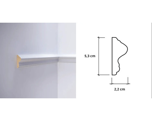 Soklová lišta na stene s rozmermi