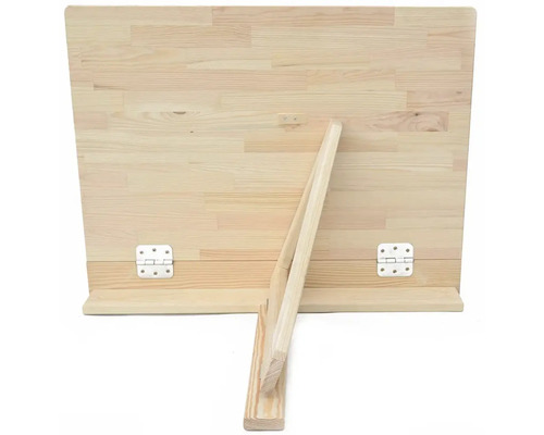 Drevený stojan na knihy so sklopnou podperou na zadnej strane