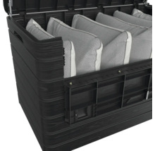 Otvorený záhradný box s vankúšmi na uskladnenie