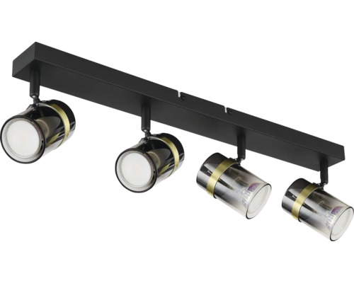 Stropné svietidlo so štyrmi reflektormi a otočnými hlavami