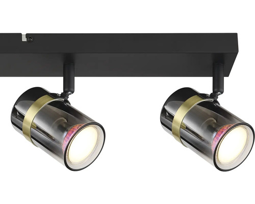 Stropné svietidlo s dvoma reflektormi z kovu a skla