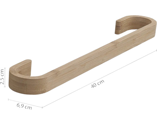 Kúpeľňový držiak na uteráky z bambusu, šírka 40 cm