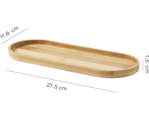 Oválna miska z bambusu, dĺžka 27,5 centimetra