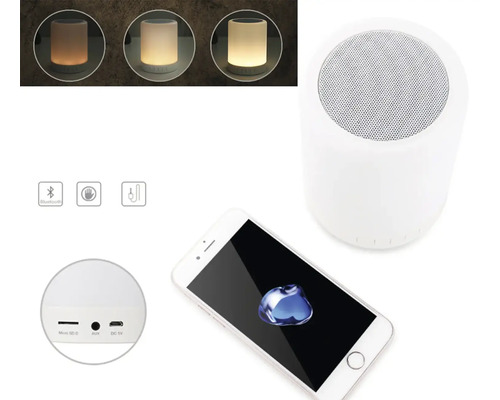 Bezdrôtový reproduktor s dotykovou funkciou a inteligentný telefón