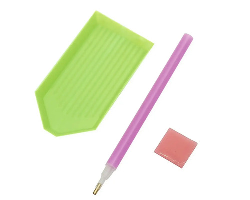 Sada nástrojov pre diamantové maľovanie s miskou, ceruzkou a voskom